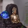 Petite fontaine d'intérieure en résine avec LED bouddha Theravada