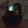 Petite fontaine d'intérieure en résine avec LED bouddha Theravada