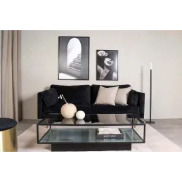 Table basse en verre et acier Maglehem