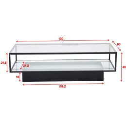 Table basse en verre et acier Maglehem