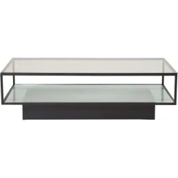 Table basse en verre et acier Maglehem