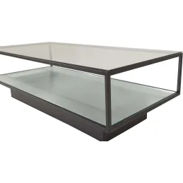Table basse en verre et acier Maglehem
