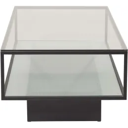 Table basse en verre et acier Maglehem