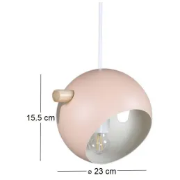 Suspension en acier Tubbie vieux rose