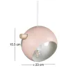 Suspension en acier Tubbie vieux rose