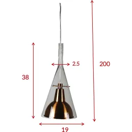 Suspension en verre et aluminium Sirius