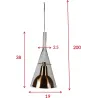 Suspension en verre et aluminium Sirius