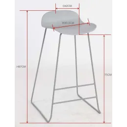 Tabouret de bar en acier et plastique Wave