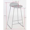 Tabouret de bar en acier et plastique Wave