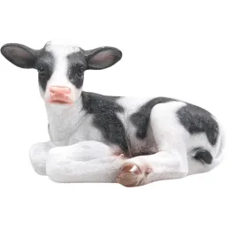 Vache couchée en résine 34 x 21 x 21.5 cm