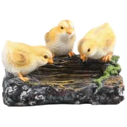 Poussins sur branche en résine 22.5 x 15 x 11 cm