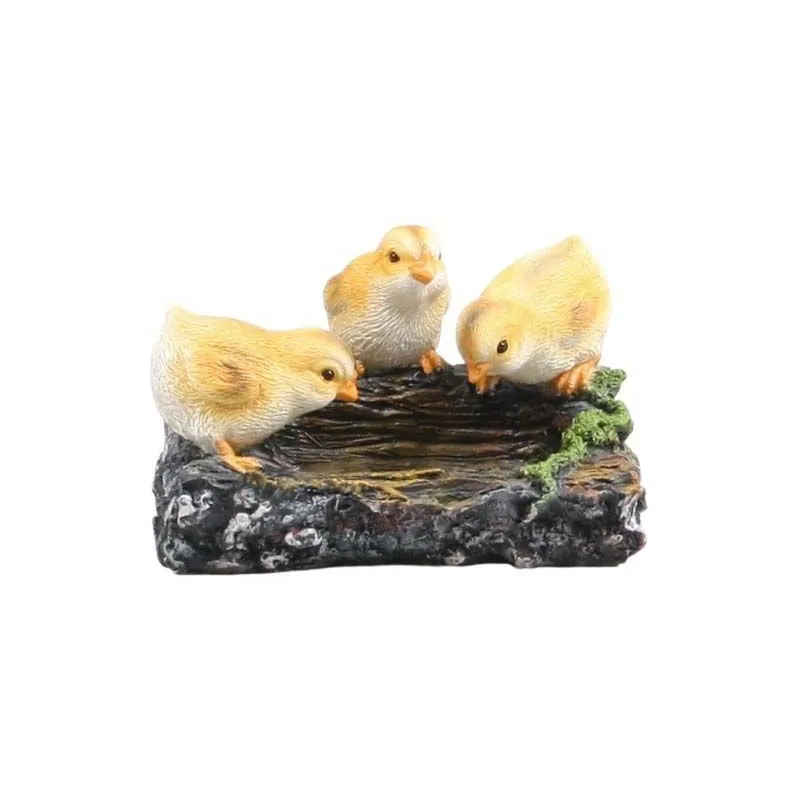 Poussins sur branche en résine 22.5 x 15 x 11 cm