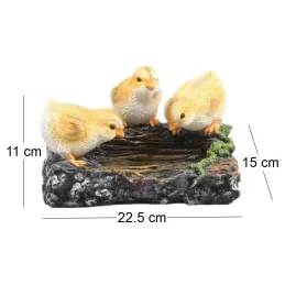Poussins sur branche en résine 22.5 x 15 x 11 cm