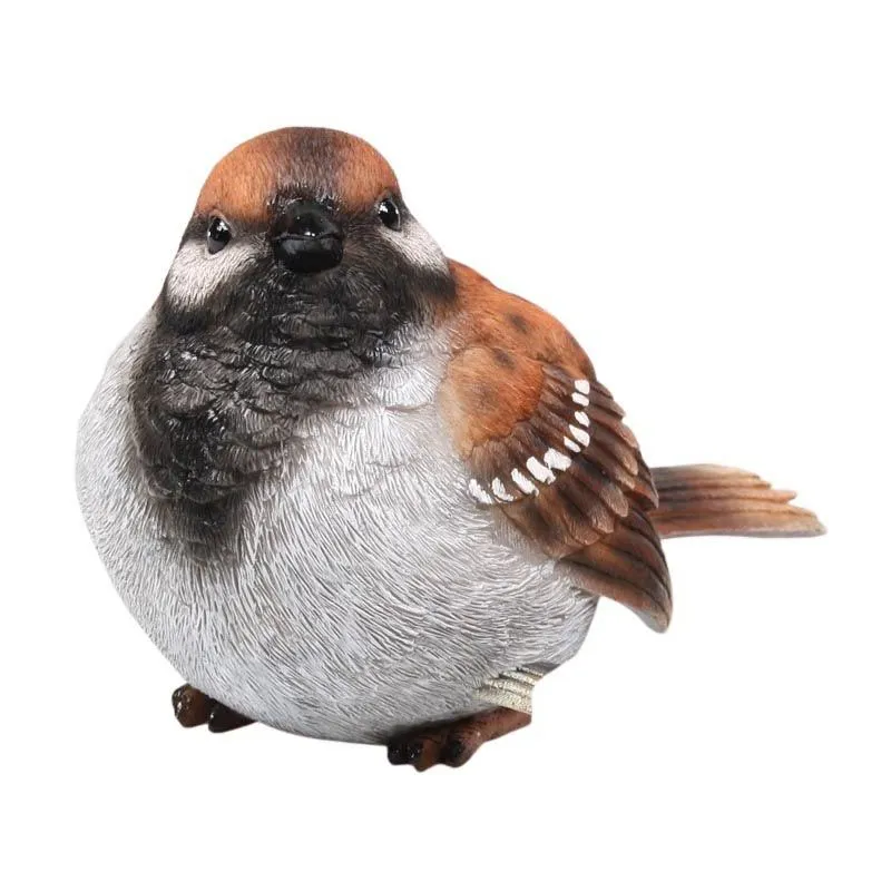Moineau debout en résine