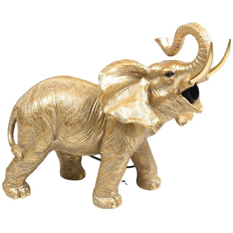 Lampe animal doré en résine