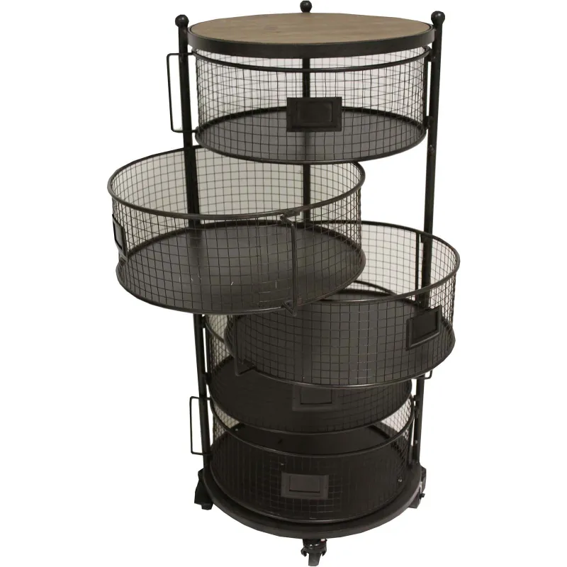 Etagère à roulettes 5 paniers en fer