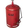 Poubelle en fer rouge  Bouteille de gaz