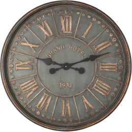 Pendule ronde en fer Grand Hôtel 60 cm