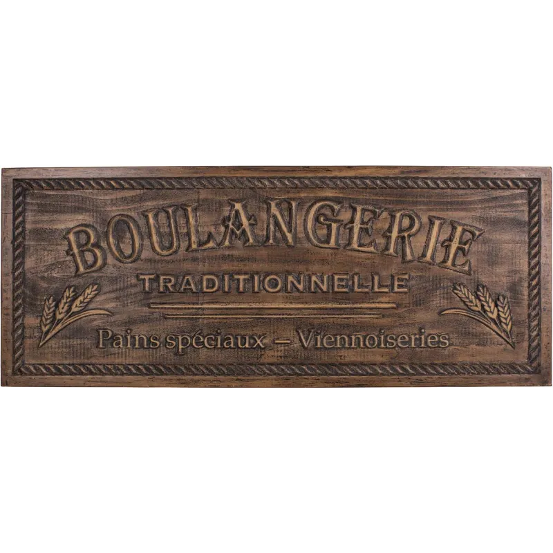 Plaque décorative en bois Boulangerie 108 x 42 cm