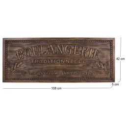 Plaque décorative en bois Boulangerie 108 x 42 cm
