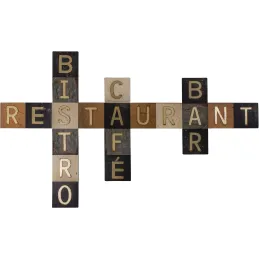 Décoration murale en fer lettres Restaurant - Café - Bistro - Bar 100 x 60 cm