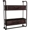 Étagère murale industrielle en fer 2 bacs 52 x 18 x 64 cm
