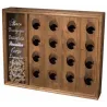 Range bouteilles mural en bois 16 bouteilles avec réserve bouchons