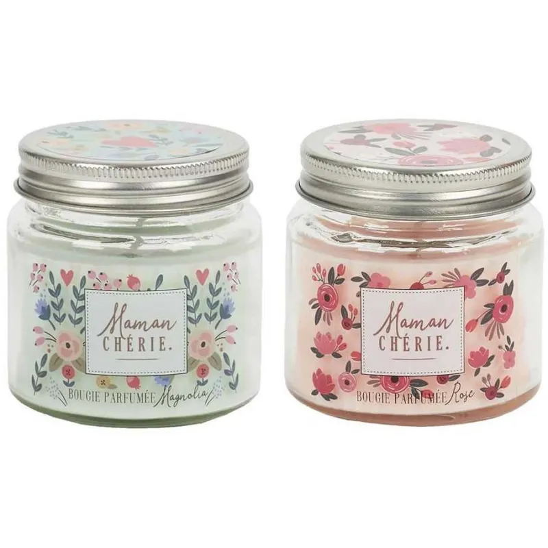 Bougie parfumée en pot Maman 6.5 cm (Lot de 2)