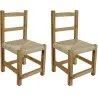 Chaise enfant en bois naturel (Lot de 2)