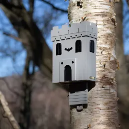 Abri château à chauve-souris en bois