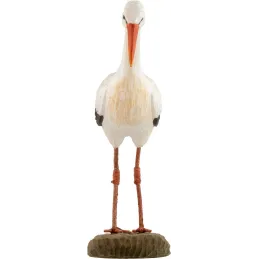 Cigogne en bois sculptée à la main 16 x 6.5 x 21 cm