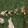 Patère animal en bois sculpté à la main et métal