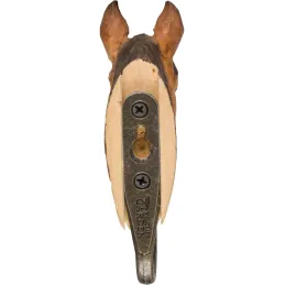 Patère animal en bois sculpté à la main et métal