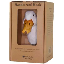 Patère animal en bois sculpté à la main et métal