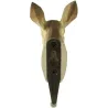 Patère animal en bois sculpté à la main et métal