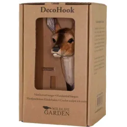 Patère animal en bois sculpté à la main et métal
