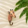 Patère animal en bois sculpté à la main et métal