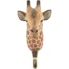 Patère animal en bois sculpté à la main et métal