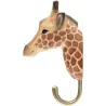 Patère animal en bois sculpté à la main et métal
