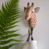 Patère animal en bois sculpté à la main et métal