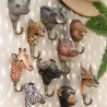 Patère animal en bois sculpté à la main et métal