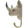 Patère animal en bois sculpté à la main et métal