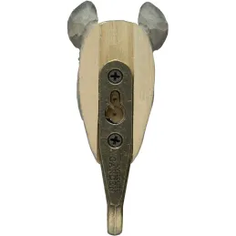 Patère animal en bois sculpté à la main et métal