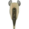 Patère animal en bois sculpté à la main et métal