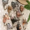 Patère animal en bois sculpté à la main et métal
