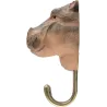 Patère animal en bois sculpté à la main et métal