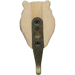 Patère animal en bois sculpté à la main et métal