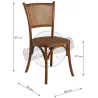 Chaise en hêtre et rotin, dossier en cannage
