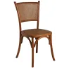 Chaise en hêtre et rotin, dossier en cannage