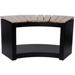 Banc acier et bois avec rangement à bûches